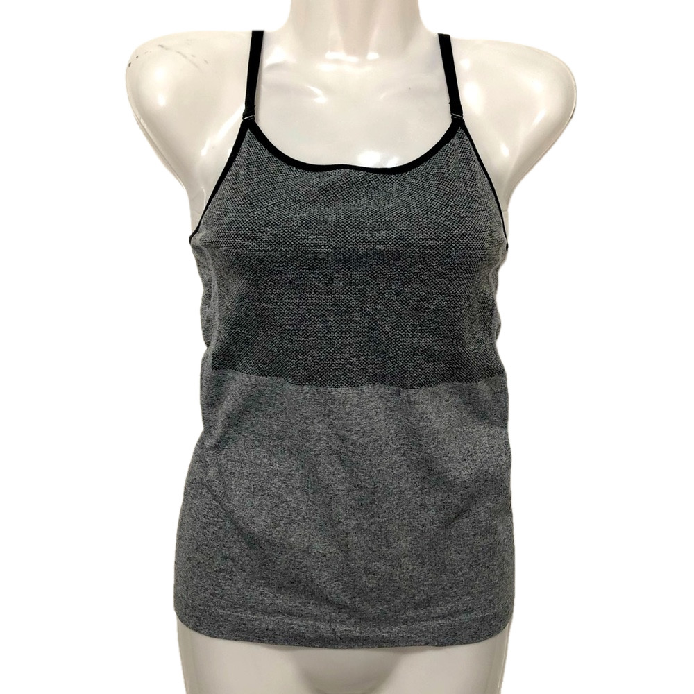 U2B Grey Seamless Razor Back Yoga / Gym Tank Top